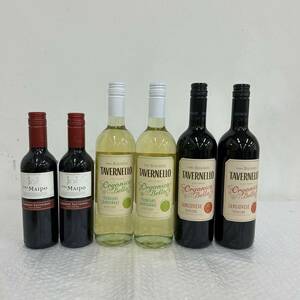 J033(5835)-621【同梱不可】お酒 果実酒 6本まとめ 約5.8kg VINA MAIPO 2本 TAVERNELLO SANGIOVESE 2本 TREBBIANO CHARDONNAY 2本