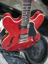 Gibson ES-335 DOT Cherry 2012年製 Gibson Custom Shop カスタムショップ チェリーレッド うっすらフィギャード ドットポジションマーク_画像7