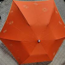 Jocomomola 折りたたみ雨傘 オレンジ系×刺繍_画像2