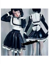 メンズ レディース メイド服 PVC ドレス ロック可能 制服 コスプレ衣装 コスチューム セット 男女兼用 ユニセックス S-XXLサイズ：po53_画像1