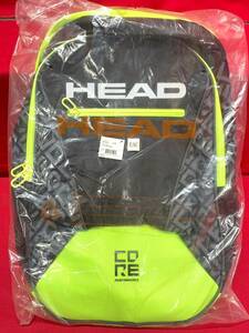 新品 未使用品　HEAD ヘッド　リュックサック　コア バックパック　ラケットバッグ テニスバッグ　イエロー　M-0202-13