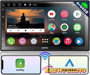 人気推薦★A6PP 7インチ 4G+64G ATOTO A6 2 DINカーオーディオ Androidカーナビ 4G + 64G 、1280