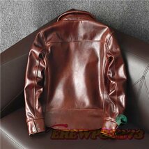 レザージャケット 牛革 シングルライダース 本革 革ジャン カウハイド カーコート バイクジャケット メンズファッション S～5XL_画像2