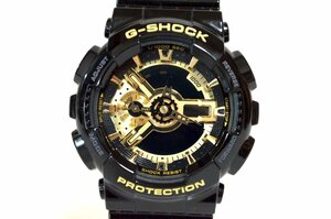 1円●美品●カシオ●G-SHOCK GA-110GB●ブラック×ゴールドシリーズ メンズ腕時計 黒 アナデジ クオーツ