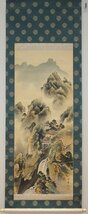 rarebookkyoto　YU-232　朝鮮風景　曼舟　　　金剛山春景・絹本設色　共箱　1930年頃作　京都古物_画像1