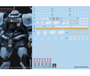 HG 1/144 グフ・カスタム用水転写デカール　並行輸入品