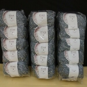 100円〜 毛糸 手芸材料 編み物◆ハマナカ・フラックスS・１５玉　白×紺
