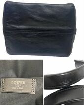 美品！！LOEWE ロエベ　レザーロゴボストンバッグ ブラック系 トートバッグ ハンドバッグ ヴィンテージレザー アナグラム _画像4