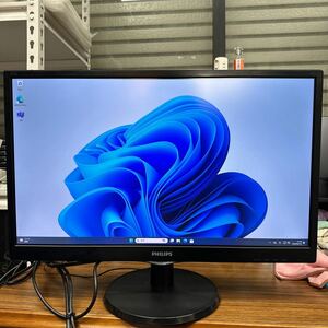 junk-12 Philips 243v5Q 24インチ液晶モニター　フルHD HDMI 筐体ひび割れ　電源ケーブル付き