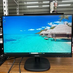 junk-23 Philips 223V7Q 22インチ液晶モニター　フルHD HDMI 画面キズ　電源ケーブル付き