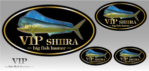 魚ステッカー(VIPシイラ)防水,UVカット,海,釣り（3サイズセット）