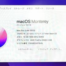 Mac Pro （Late 2013） 512GB 3.7GHz クアッドコア 16GBメモリ（4GB x 4） デュアルAMD FirePro D500 GPU_画像7