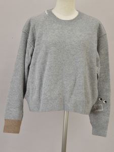 ユニクロ UNIQLO×ANYA HINDMARCH プレミアムラム クルーネックセーター 251-468868 Lサイズ ライトグレー レディース j_p F-L7751