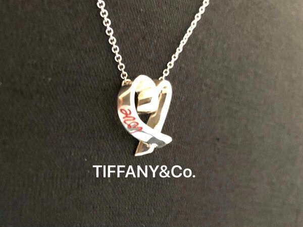 TIFFANY&Co. ティファニー ラビングハート レッドエナメル Love ペンダント ネックレス 箱、ポーチ付き