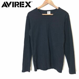 I2238-F◆ AVIREX アヴィレックス サーマル ニット セーター カットソー ◆ sizeM コットン ポリウレタン ブラック 古着 メンズ 秋冬