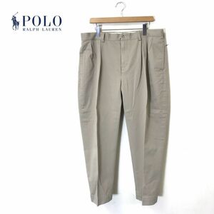 I2200-N◆old◆ POLO Ralph Lauren ポロラルフローレン チノパンツ ETHAN PANT 2タック ◆size38/34 ベージュ コットン100 大きめ