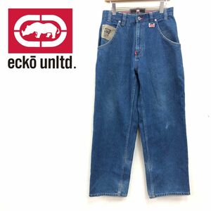 F142-F◆ ecko unltd エコーアンリミテッド デニムパンツ ジーンズ ジッパーフライ ◆ sizeW30 コットン100 インディゴ 古着 メンズ