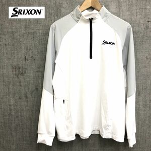 F112-W◆SRIXON スリクソン プルオーバー ハーフジップ ラグランスリーブ ゴルフウェア カジュアル◆size:LL ホワイト系 ポリエステル 他