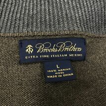 F201-D◆ BrooksBrothers ブルックスブラザーズ ニットブルゾン セーター ダブルジップ ハイゲージ◆ sizeL ブラウン系 メリノウール_画像7