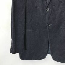 F62-N◆良品◆イタリア製◆ ARMANI COLLEZIONI アルマーニコレツィオーニ ベロア調 テーラードジャケット 2B ◆size48 グレー系 総柄 綿_画像4