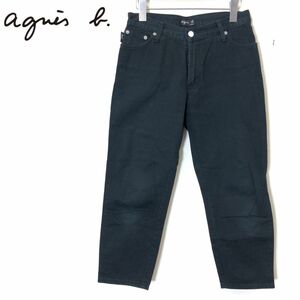 I2334-F◆ フランス製 ◆ old ◆ agnes b アニエスベー ブラックデニムパンツ ジーンズ ◆ size38 コットン100 ブラック 古着 レディース