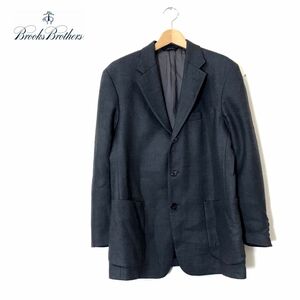 F52-N◆USA製◆ BrooksBrothers ブルックスブラザーズ テーラードジャケット シングル 2B 背抜き◆size38 グレー ウール100 old