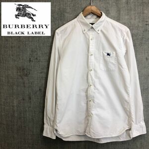 F382-F-N◆ BURBERRY black label バーバリーブラックレーベル 長袖シャツ ボタンダウン トップス ◆ コットン ホワイト 古着 メンズ