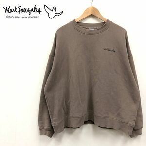 F162-F◆ MARK GONZALES×FREAK'S STORE マークゴンザレス トレーナー スウェットシャツ ◆ sizeL コットン ブラウン 古着 メンズ 秋冬