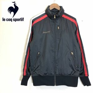 F855-F-N◆ le coq sportif ルコックスポルティフ ダウンジャケット ジップアップブルゾン ◆ sizeL ポリエステル100 ブラック 古着 メンズ