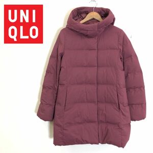 F838-F-N◆ UNIQLO ユニクロ シームレスダウンショートコート ジャケット パーカー ◆ sizeS ナイロン100 レッド 古着 ユニセックス 秋冬