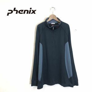 F797-T◆phenix フェニックス スポーツウェア ハーフジップ ロングスリーブ 刺繍ロゴ◆sizeO ブラック メンズ トップス