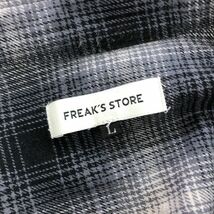 F759-F◆ freaks store フリークスストア フランネルシャツ 長袖 ◆ sizeL コットン100 ブラック ホワイト チェック 古着 メンズ 秋冬_画像7