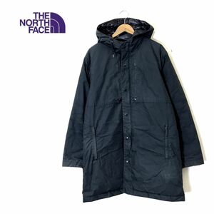 F709-N◆ THE NORTH FACE PURPLE LABEL ノースフェイス Hooded Down Coat 光電子ダウンジャケット 撥水◆sizeL ブラック系 コットン ポリ