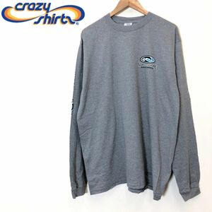 F630-F◆ crazy shirt クレイジーシャツ 長袖Tシャツ カットソー ◆ sizeM コットン100 グレー ロゴプリント 古着 メンズ 秋冬