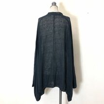 F584-F◆ TSUMORI CHISATO ツモリチサト カーディガン ニット セーター トップス ◆ size2 リネン100 ネイビー 古着 レディース 秋冬_画像6