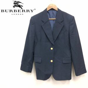 F500-F-S◆ BURBERRY バーバリー テーラードジャケット シングル ブレザー 総裏 ◆ size160A ネイビー 古着 レディース 秋冬