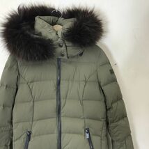 F524-D◆美品◆ TATRAS タトラス ダウンコート レディース ファー フード アウター ◆ size155 カーキ系 ナイロン ポーランド製_画像3