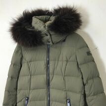 F524-D◆美品◆ TATRAS タトラス ダウンコート レディース ファー フード アウター ◆ size155 カーキ系 ナイロン ポーランド製_画像5