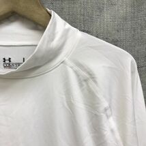 F430-R◆UNDER ARMOUR アンダーアーマー インナーシャツ◆サイズLG メンズ 紳士 トップス スポーツ ストレッチ ハイネック ホワイト_画像2