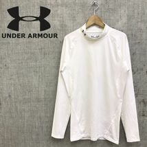 F430-R◆UNDER ARMOUR アンダーアーマー インナーシャツ◆サイズLG メンズ 紳士 トップス スポーツ ストレッチ ハイネック ホワイト_画像1