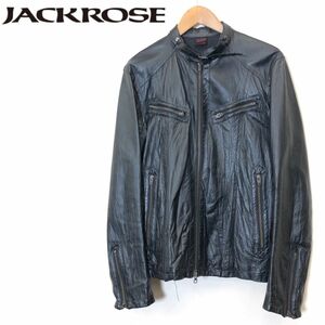 F1271-F◆ Jackrose ジャックローズ シングルライダース ピッグレザージャケット ブルゾン ◆ size4 豚革 ブラック 古着 メンズ 秋冬