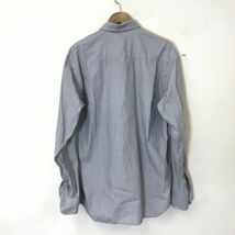 F1140-N◆old◆イタリア製 Giorgio Armani ジョルジオアルマーニ 長袖シャツ 白タグ トップス ◆size15 1/2 グレー ストライプ コットン_画像8