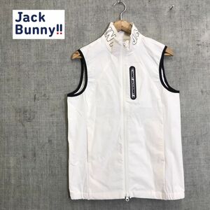 F1142-D◆タグ付き美品◆Juck bunny ジャックバニー Women's Water Repellent Tech Vest ベストブルゾン ゴルフ◆size2 ホワイト ナイロン