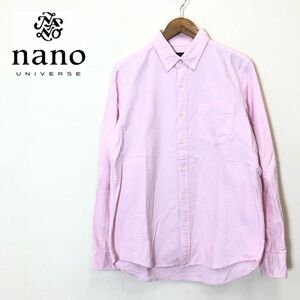 F1632-F◆ NANO UNIVERSE ナノユニバース 長袖シャツ トップス ボタンダウン ◆ sizeM コットン100 ピンク 古着 メンズ 秋冬