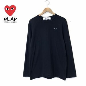 F2058-D◆美品◆ PLAY COMME des GARCONS プレイ コムデギャルソン 長袖Tシャツ カットソー ◆sizeL ブラック コットン