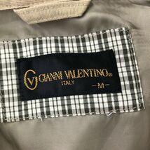 F1921-F◆ GIANNI VALENTINO ジャンニヴァレンティノ ベスト ジャケット フルジップ ◆ sizeM コットン ナイロン ベージュ 古着 メンズ_画像7