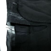 F1542-O◆ Yohji Yamamoto +NOIR ヨウジヤマモト ノワール シアーパンツ シースルー ロールアップ ボトムス◆size2 シルク混 ブラック 黒_画像6