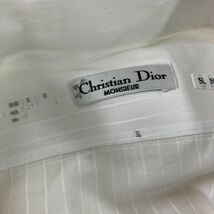 F1825-F-N◆ Christian Dior クリスチャンディオール 長袖シャツ ストライプ トップス ◆ コットン リネン ホワイト 古着 メンズ_画像7