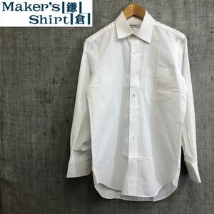 F1824-F-N◆ makers shirt 鎌倉 メーカーズシャツ 長袖シャツ トップス ◆ size38-81 コットン100 ホワイト 白 古着 メンズ