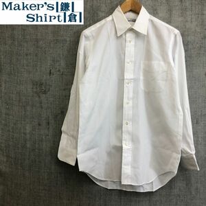 F1823-F-N◆ makers shirt 鎌倉 メーカーズシャツ 長袖シャツ トップス ◆ size38-81 コットン ホワイト 白 単色 古着 メンズ